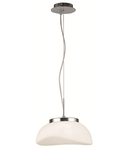 Mantra M4893 Opal Pendant 1 Light E27, Polished Chrome/Frosted White Glass