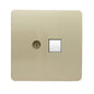 Trendi Switch 2 Gang TV Co-Axial & RJ45 Cat 6 Modern Designer PC Ethernet Sockets - Champagne Gold