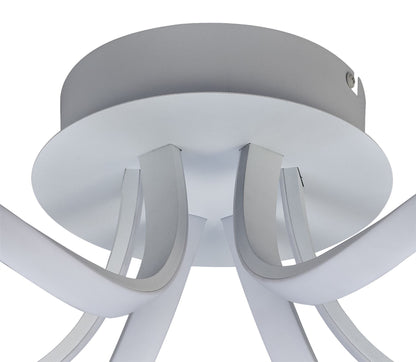 Mantra Knot Led Blanco Knot Blanco Ceiling 48cm Round 3 Looped Arms 36W LED 4000K, 2520lm, White/Frosted Acrylic, 3yrs Warranty Ceiling