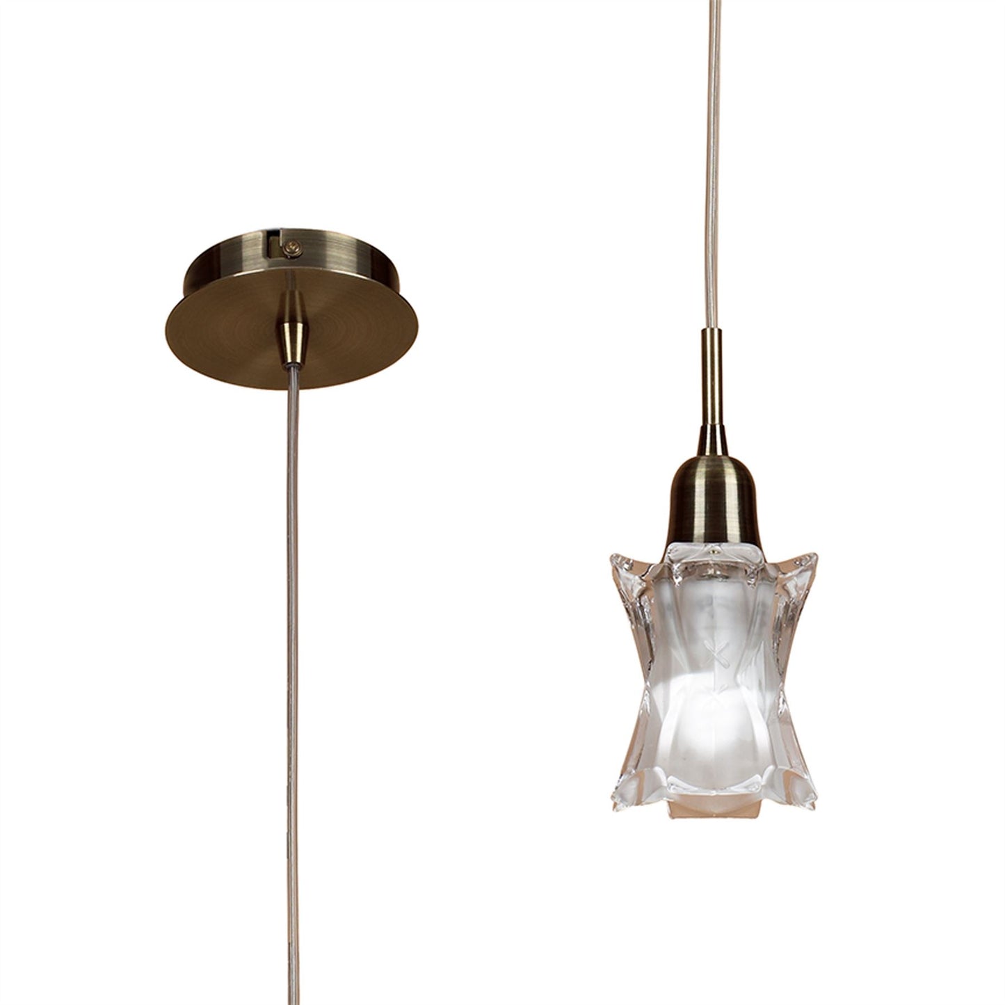 Mantra Alaska GU10 11cm Pendant 1 Light L1/SGU10, Antique Brass, CFL Lamps INCLUDED