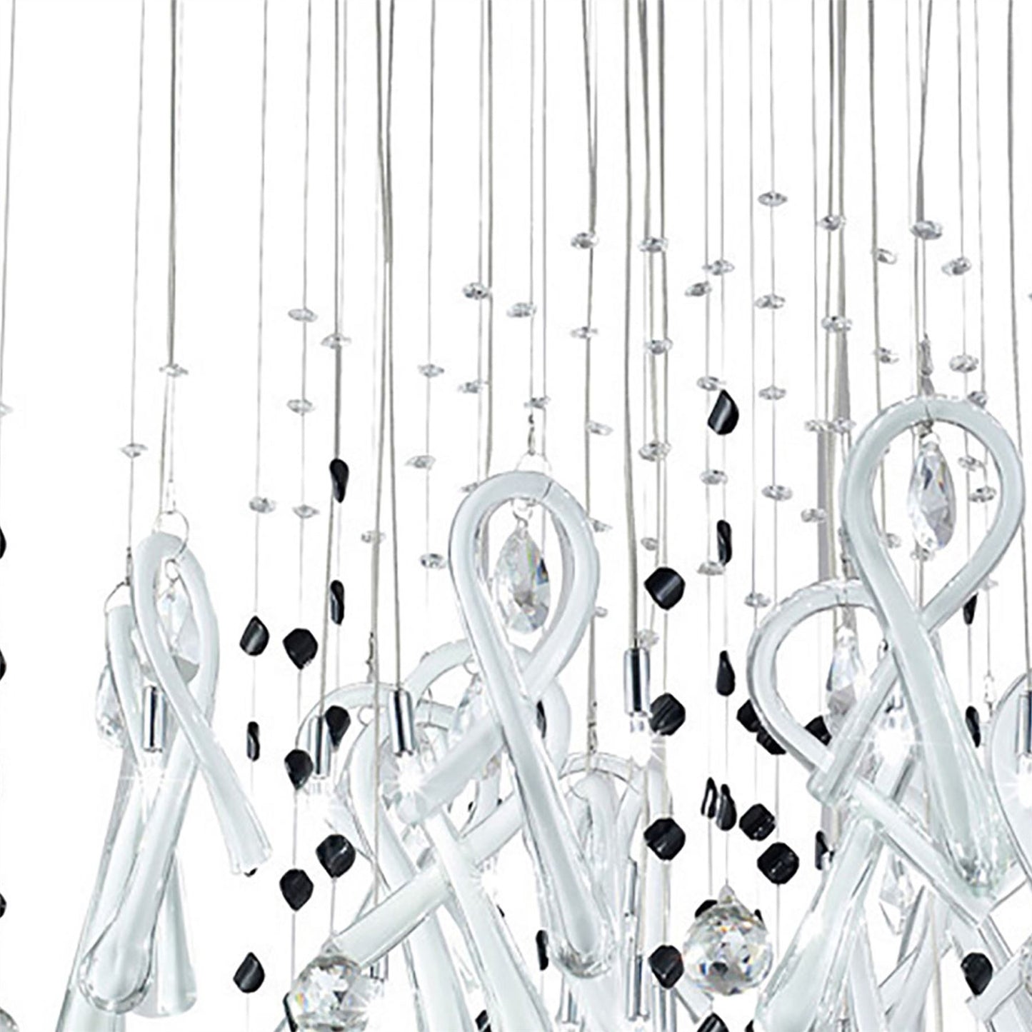 Diyas Class  Square 20 Light G4 Polished Chrome/White Glass/Crystal, NOT LED/CFL Compatible Ceiling Pendant Light Fitting