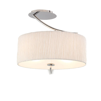 Mantra M1132 Eve Semi Ceiling 2 Light E27, Polished Chrome with White Oval Shade