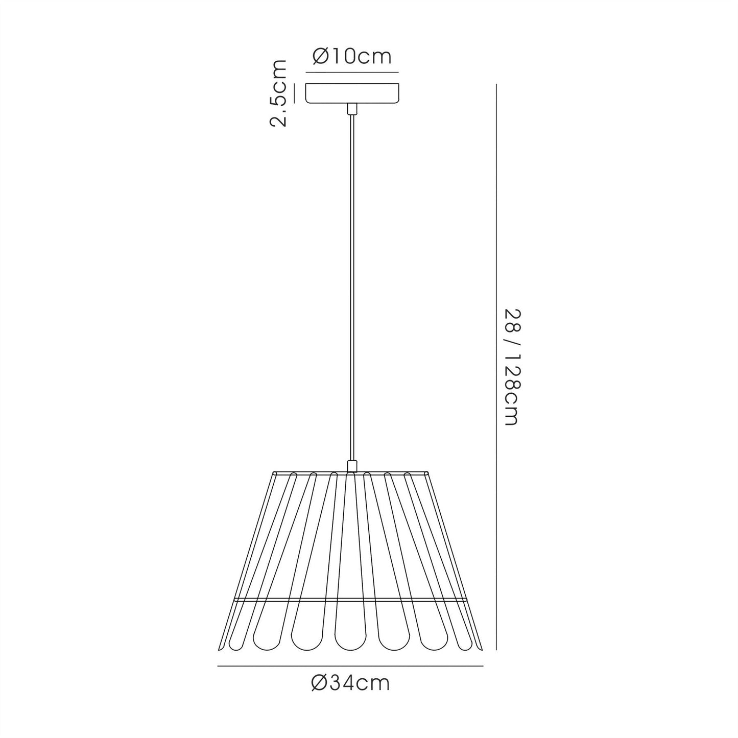 Deco Somerset Pendant 1 Light E27 Black/Polished Chrome