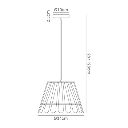 Deco Somerset Pendant 1 Light E27 Black/Polished Chrome