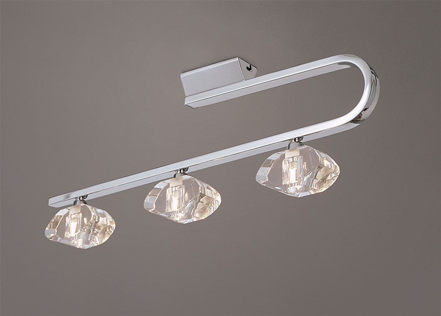 Mantra Alfa Ceiling Linear Bar 3 Light G9, Polished Chrome