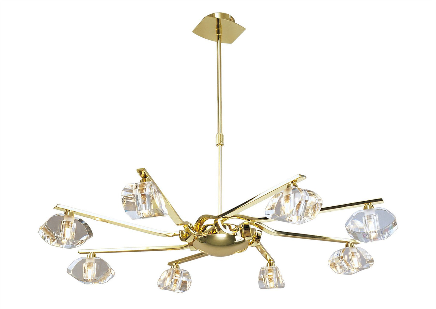 Mantra Alfa 80cm Pendant 8 Light G9, Polished Brass