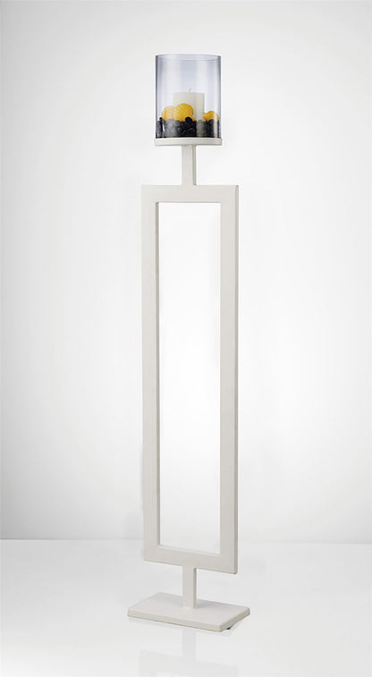 Diyas Home (DH) Nerissa Candle Holder 131cm White/Clear Glass Art
