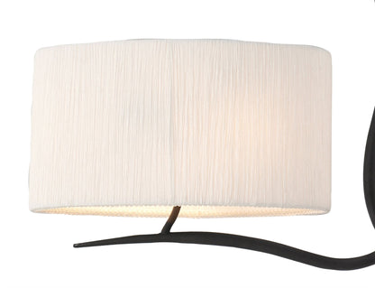 Mantra M1150 Eve Linear Pendant 2 Arm 4 Light E27, Anthracite with White Oval Shades