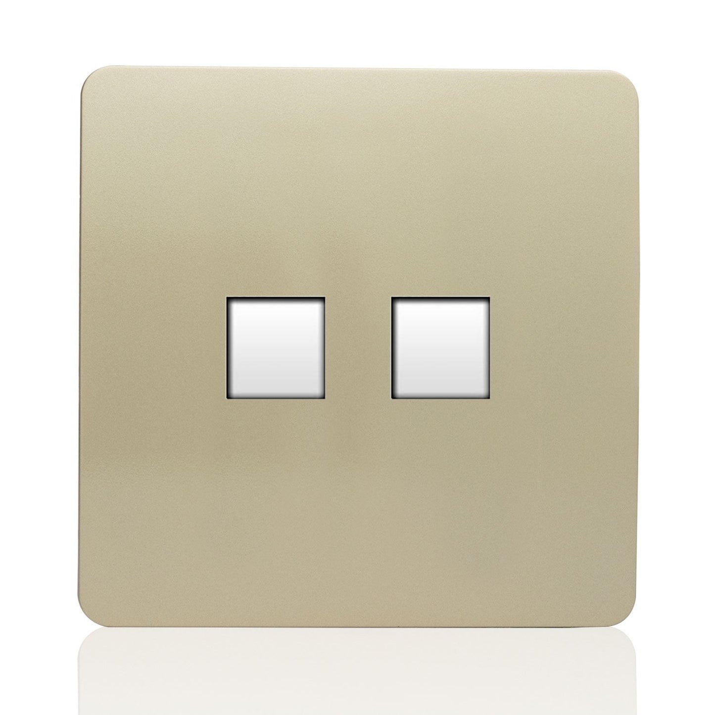 Trendi Modern Telephone Socket + RJ45 Cat 5e & Cat 6 PC Socket Gold ART-TLP+PCGO