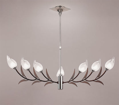 Mantra Holland Telescopic Pendant 9 Light G9, Polished Chrome/Wenge