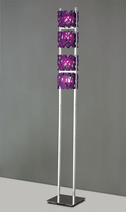 Mantra Tokio Floor Lamp 4 Light G9, Violet/Polished Chrome