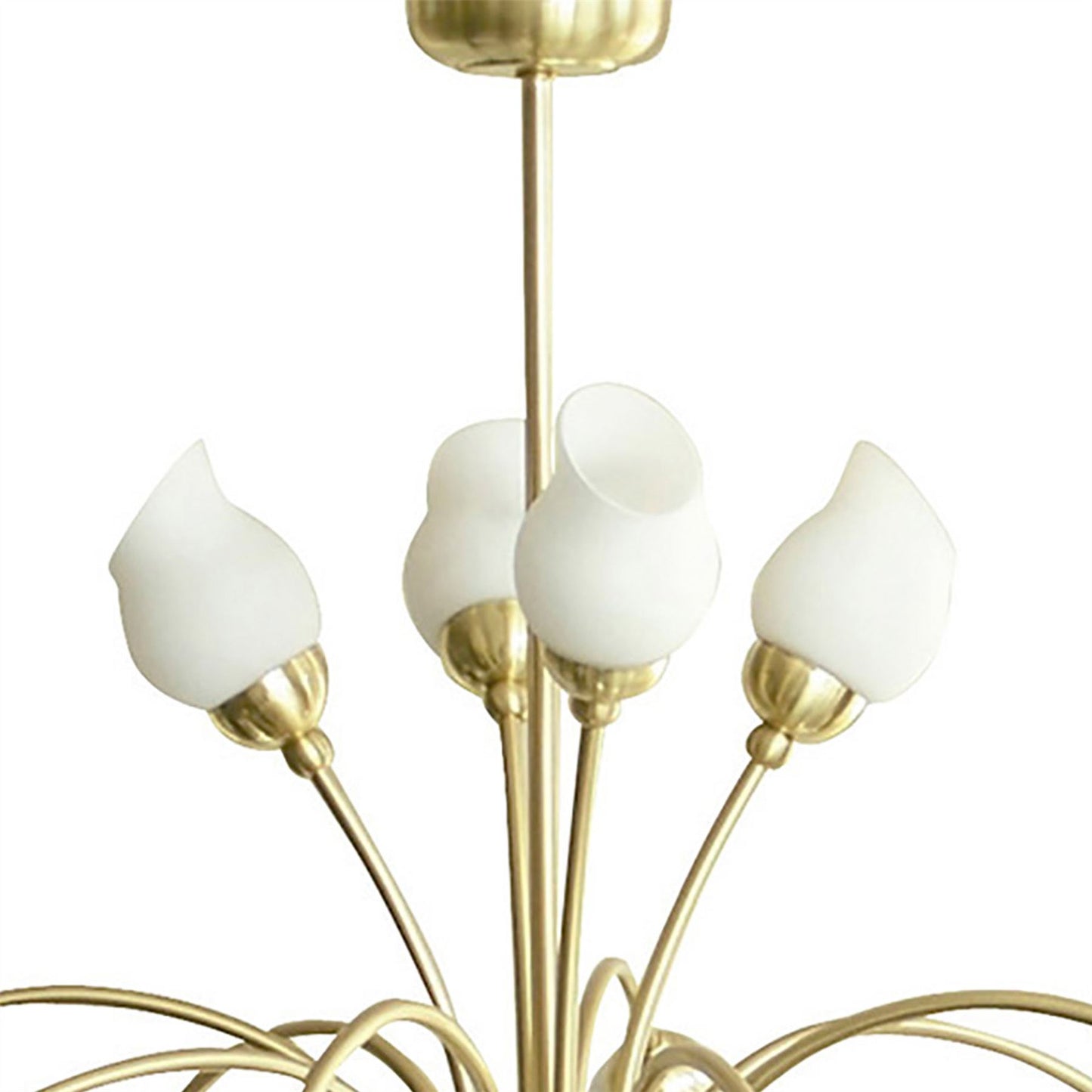 Diyas Rimini 69cm  12 Light G9 Satin Brass/Opal Glass Ceiling Pendant Light Fitting