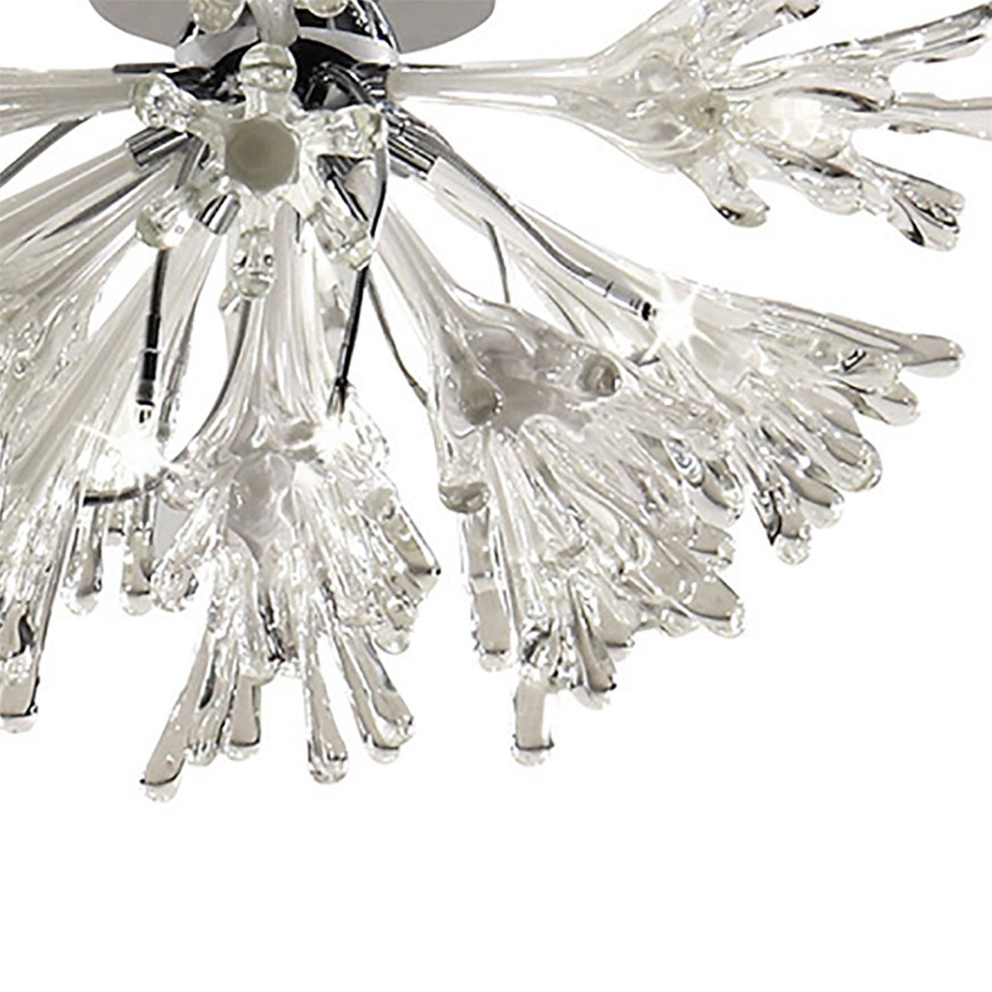 Diyas Love 80cm  Large 9 Light G4 Polished Chrome/White Glass, NOT LED/CFL Compatible Ceiling Light Fitting