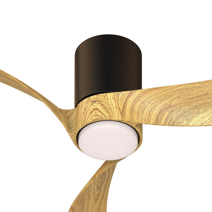 Nemo XS 72cm 18W LED Dimmable Ceiling Light With Built-In 26W DC Fan, 2700-5000K Remote Control, 2800lm, Black/Wood, 5yrs Warranty
