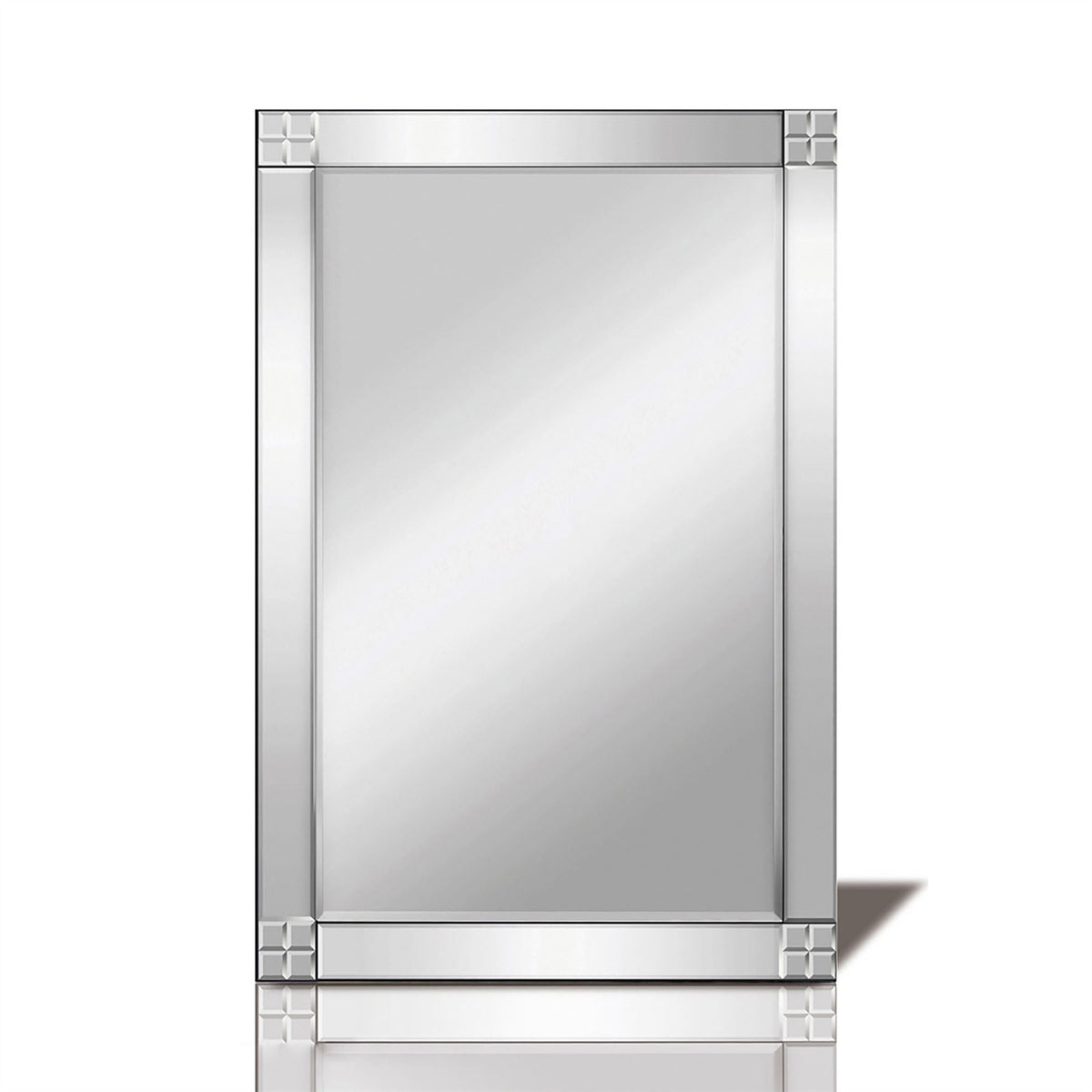 Diyas Home Vita 120cm x 80cm Square Cut Detailed Mirror (Pallet Shipment Only, Additional Charges May Apply.) Item Weight: 16kg Mirrors