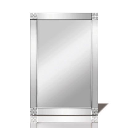 Diyas Home Vita 120cm x 80cm Square Cut Detailed Mirror (Pallet Shipment Only, Additional Charges May Apply.) Item Weight: 16kg Mirrors