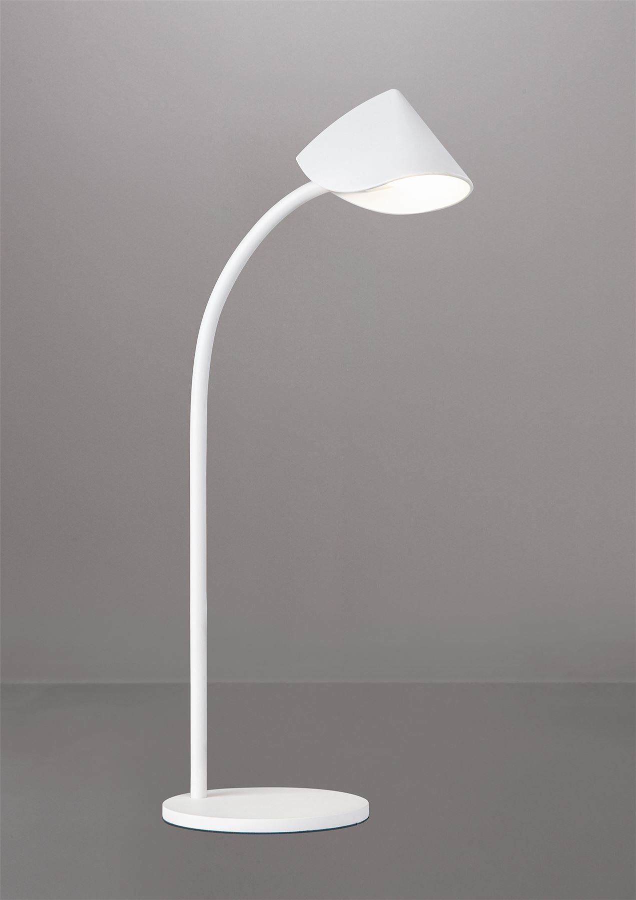 Mantra Capuccina Large 1 Light Table Lamp, 8.5W LED, 3000K, 610lm, White, 3yrs Warranty