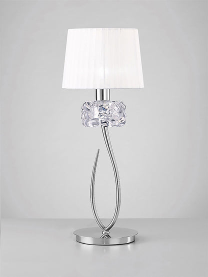 Mantra M4636 Loewe Table Lamp 1 Light E27 Large, Polished Chrome with White Shade