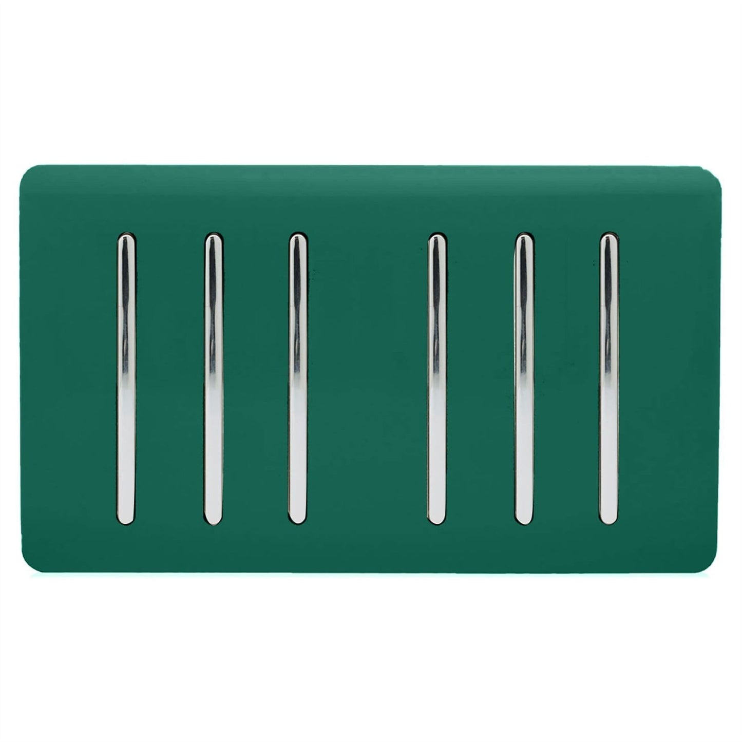Trendi Artistic Modern Glossy 6 Gang 2 Way Rocker Double Plate Tactile Light Switch Dark Green
