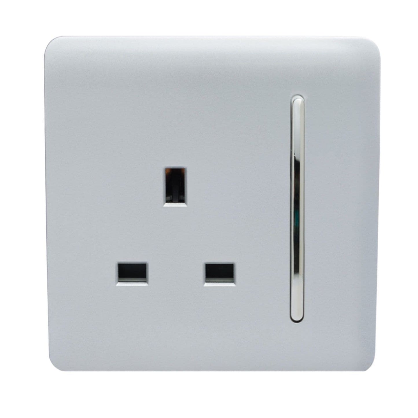 Trendi 1 Gang Artistic Modern 13 Amp Switched Plug Socket Silver ART-SKT13SI