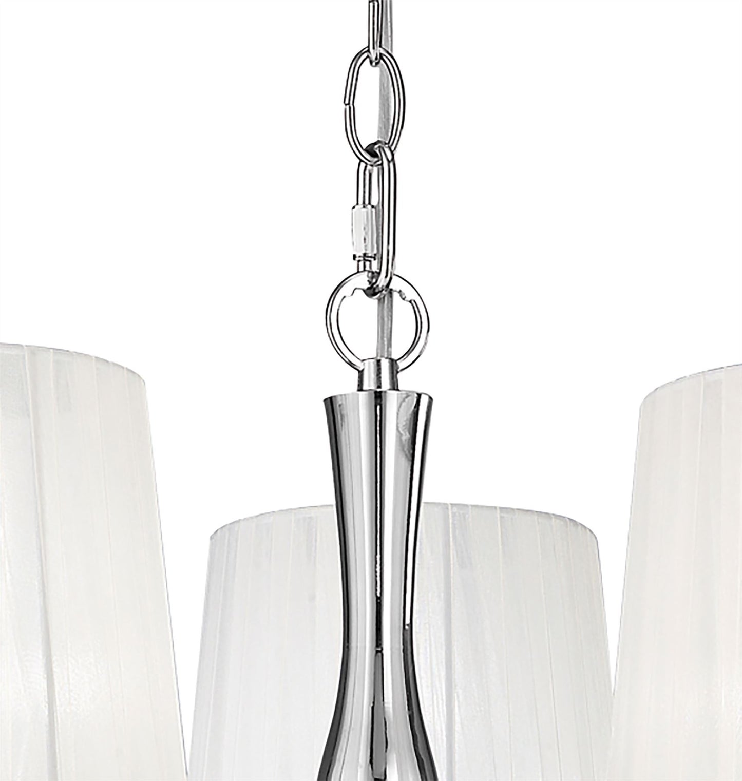 Mantra M4633 Loewe Pendant 3 Light E14, Polished Chrome with White Shades