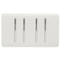 Trendi 4 Gang 2 Way White Rocker Double Plate Light Switch in White- ART-SS44WH