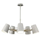 Mantra M3770 Looker Pendant 5 Light E27, Matt White/Beech