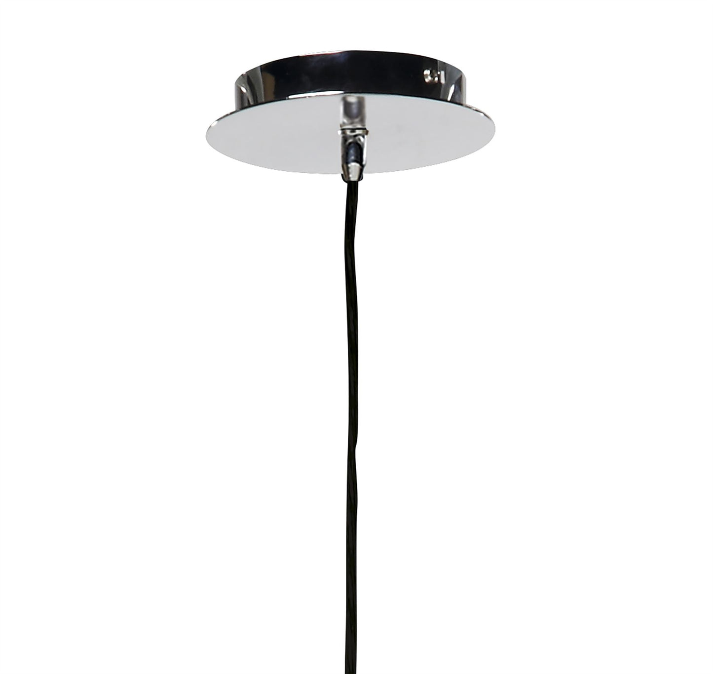 Mantra Lupin 30cm Pendant 1 Light E27, Gloss Black/White Acrylic/Polished Chrome, CFL Lamps INCLUDED