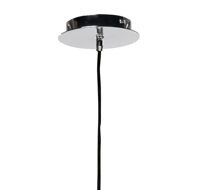 Mantra Lupin 30cm Pendant 1 Light E27, Gloss Black/White Acrylic/Polished Chrome, CFL Lamps INCLUDED