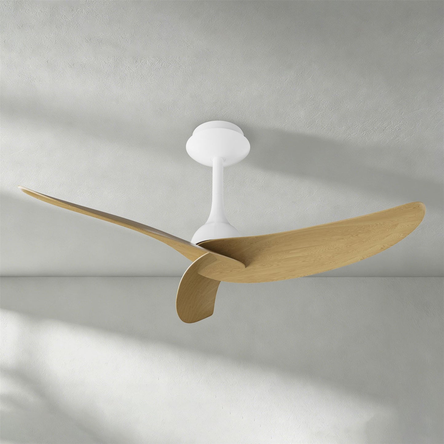 Ipanema 1m 32W Triple Blade Ceiling Fan (No Light), Remote Control, White/Wood, 5yrs Warranty