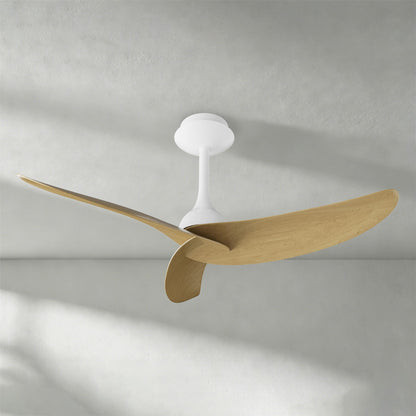 Ipanema 1m 32W Triple Blade Ceiling Fan (No Light), Remote Control, White/Wood, 5yrs Warranty