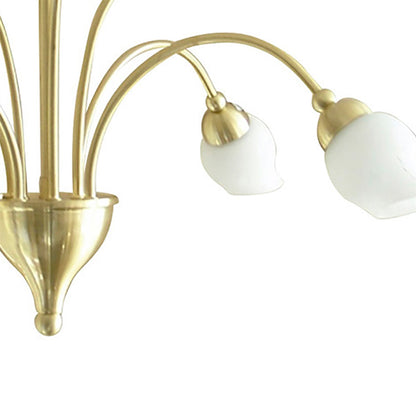 Diyas Rimini 61cm  8 Light G9 Satin Brass/Opal Glass Ceiling Pendant Light Fitting