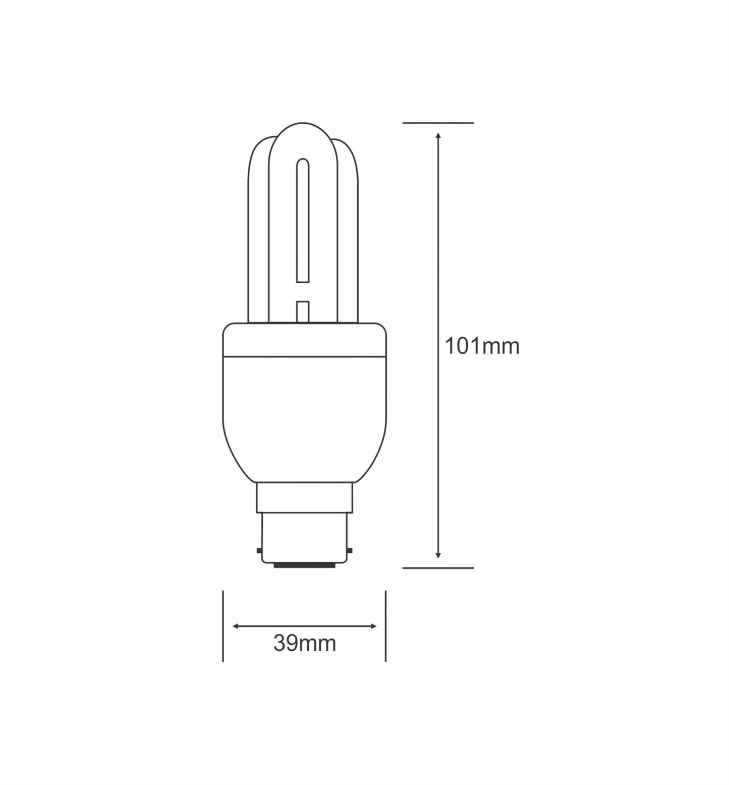 Luxram Extra Mini Supreme 3U B22 7W 2700K Compact Fluorescent Compact