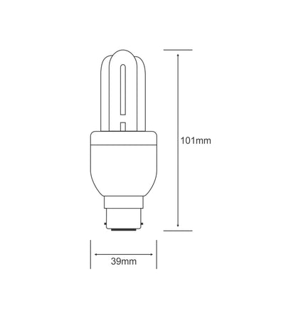 Luxram Extra Mini Supreme 3U B22 7W 2700K Compact Fluorescent Compact