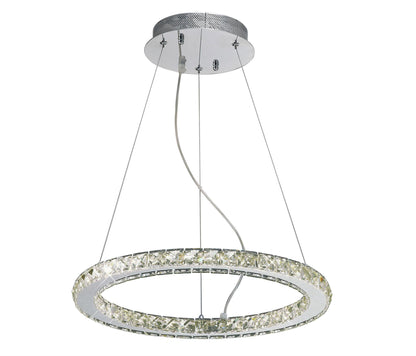 Diyas Galaxy  Round Small 27W LED 4000K Polished Chrome/Crystal Ceiling Pendant Light Fitting
