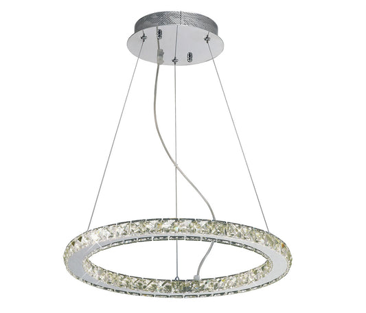 Diyas Galaxy  Round Small 27W LED 4000K Polished Chrome/Crystal Ceiling Pendant Light Fitting