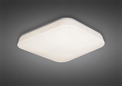 Mantra Fusion M3766 Quatro Ceiling/Wall 18W Medium LED 3000K, 1800lm, White Acrylic, 3yrs Warranty - M3766 Ceiling