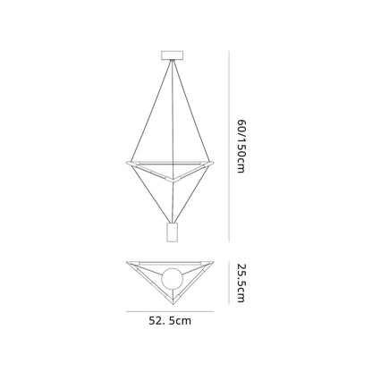 Mantra Electra Small Pendant 7W + 14W LED, 3000K, 1600lm, Black/Black Chrome/White Acrylic, 3yrs Warranty