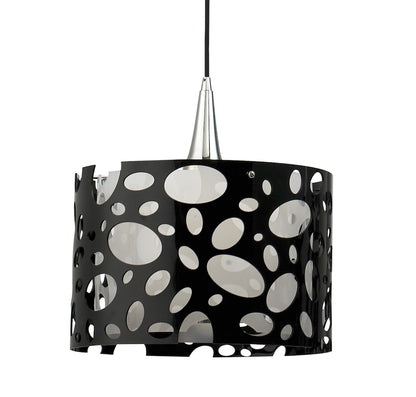 Mantra Lupin Linear Pendant 2 Light E27 Line, Gloss Black/White Acrylic/Polished Chrome, CFL Lamps INCLUDED