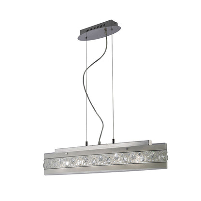 Diyas Cosmic  Linear Bar 5 Light G9 Polished Chrome/Glass/Crystal Ceiling Pendant Light Fitting