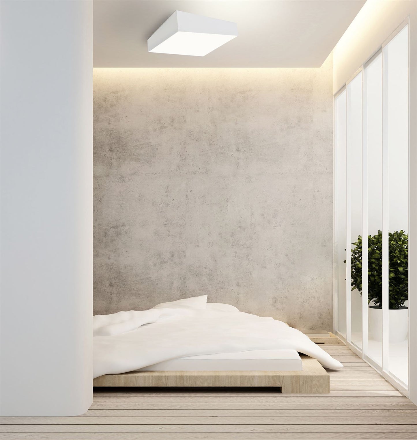 Mantra M6160 Mini Ceiling 60cm Square, 8 x E27 (Max 20W), White - M6160 Ceiling