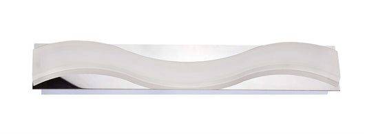 Mantra Fusion Ola Wall Light 7W LED Large Wave 3000K IP44, 630lm, Polished Chrome/Frosted Acrylic, 3yrs Warranty