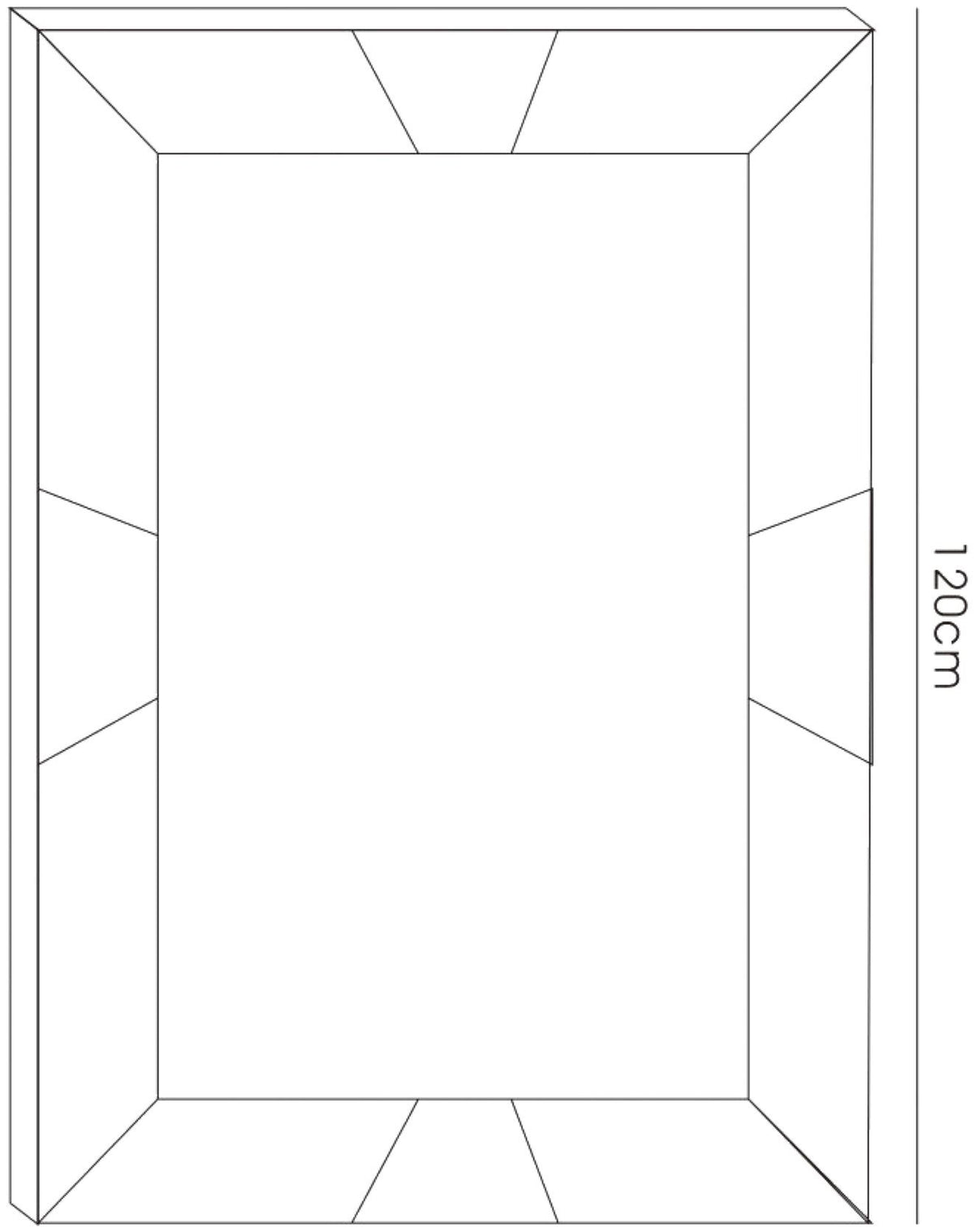 Diyas Home Talut 120cm x 80cm Black Trapezium Cut Detailed Mirror (Pallet Shipment Only, Additional Charges May Apply.) Item Weight: 16kg Mirrors
