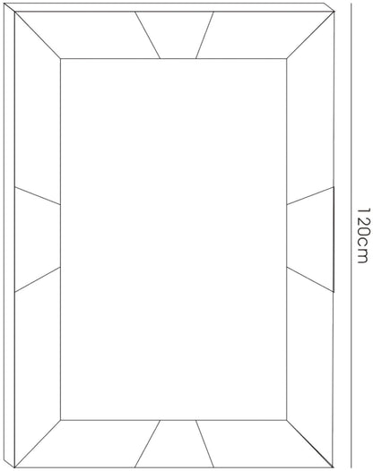 Diyas Home Talut 120cm x 80cm Black Trapezium Cut Detailed Mirror (Pallet Shipment Only, Additional Charges May Apply.) Item Weight: 16kg Mirrors