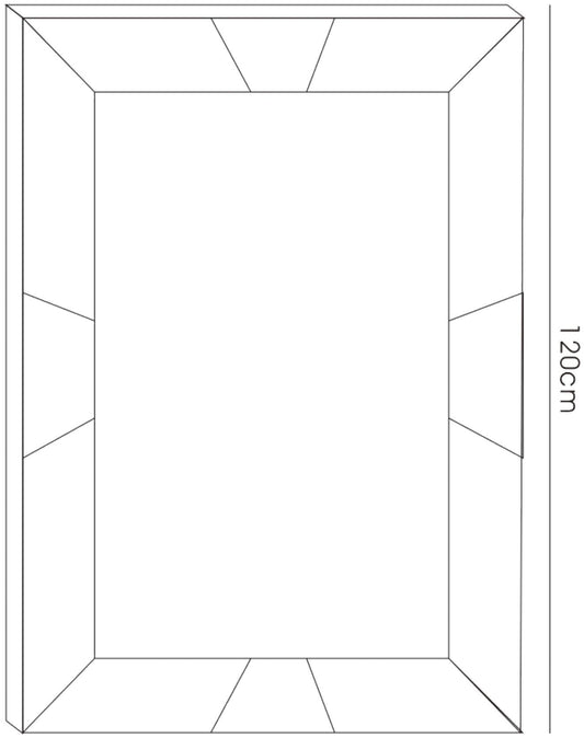 Diyas Home Talut 120cm x 80cm Black Trapezium Cut Detailed Mirror (Pallet Shipment Only, Additional Charges May Apply.) Item Weight: 16kg Mirrors