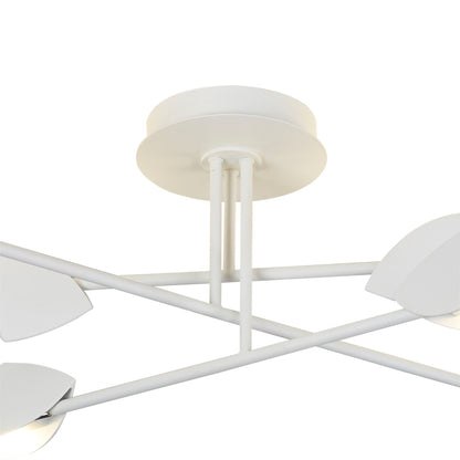 Mantra Capuccina 90cm Medium 6 Light Semi Flush, 45W LED, 3000K, 3100lm, White, 3yrs Warranty