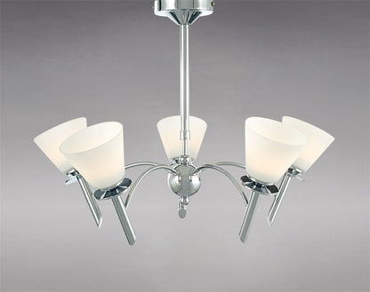 Diyas Kristina 45cm  5 Light G9 Polished Chrome/Opal Glass Ceiling Pendant Light Fitting