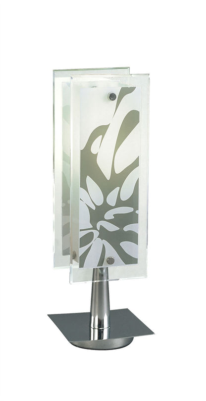 Mantra Euphoria Table Lamp 1 Light E27, Polished Chrome/Opal White Glass