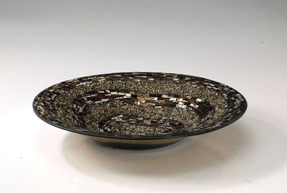 Diyas Home (DH) Ira Mosaic Platter Brown/French Gold Mosaic
