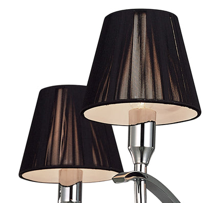 Mantra M0343 Siena Pendant Round 4 Light E14, Polished Chrome with Black Shades and Black Crystal